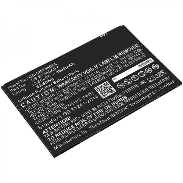 CoreParts MBXTAB-BA102 ricambio e accessorio per tablet (Battery 33.88Wh Li-Pol 3.85V - 8800mAh Black for Samsung - Tablet 33.88Wh Li-Pol 3.85V 8800mAh Black for Samsung Tablet SM-T540, SM-T545, - Wa