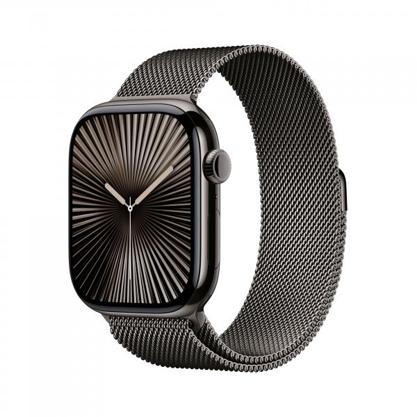 Apple Watch Series 10 OLED 46 mm Digitale 416 x 496 Pixel Touch screen 4G Grigio Wi-Fi GPS [satellitare] (WATCH SRS10 GPS+CELL 46MM SLATE - TITANIUM MILANESE S/M)