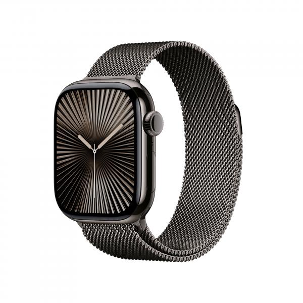 Apple Watch Series 10 Serie 10 GPS + Cellular 42mm Cassa in Titanio color Ardesia con Loop in maglia milanese ardesia (Apple Watch Series 10 [GPS + Cellular] - 42 mm - titanio ardesia - smartwatch co