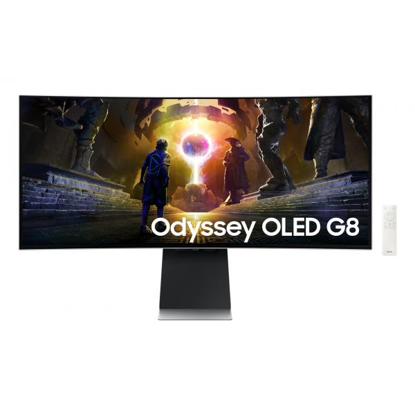 Samsung S34DG850SU Monitor PC 86,4 cm [34] 3440 x 1440 Pixel UltraWide Quad HD OLED Argento (Samsung Odyssey OLED G8 S34DG850SU - G85SD Series - OLED monitor - Smart - gaming - curved - 34 - 3440 x 1