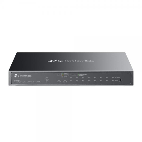 TP-Link Omada ES210GMP switch di rete Gestito Gigabit Ethernet [10/100/1000] Supporto Power over Ethernet [PoE] Nero (TP-LINK OMADA 10PT GB ESY MAN SW 8PT POE)