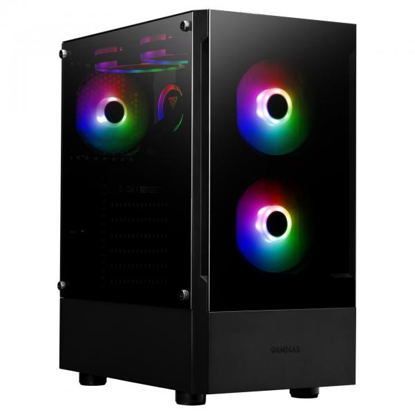 GAMDIAS TALOS E3 computer case Midi Tower Nero, Trasparente (TALOS E3 MID-TOWER BLACK CASE)