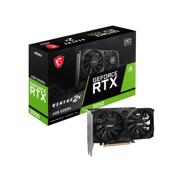 MSI VENTUS GeForce RTX 3050 2X E 6G OC NVIDIA 6 GB GDDR6 (MSI RTX 3050 6GB VENTUS 2X E 6G OC)