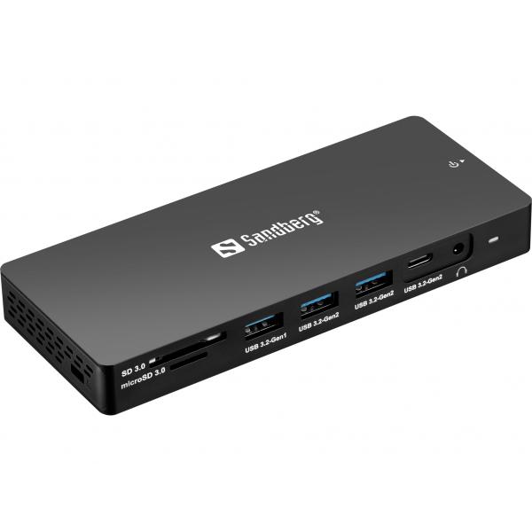 Sandberg 136-61 replicatore di porte e docking station per laptop Cablato USB 3.2 Gen 1 [3.1 Gen 1] Type-C Grigio (USB-C 13in1 Docking Station - Pro USB-C 13in1 - DockingStation Pro - Warranty: 60M)