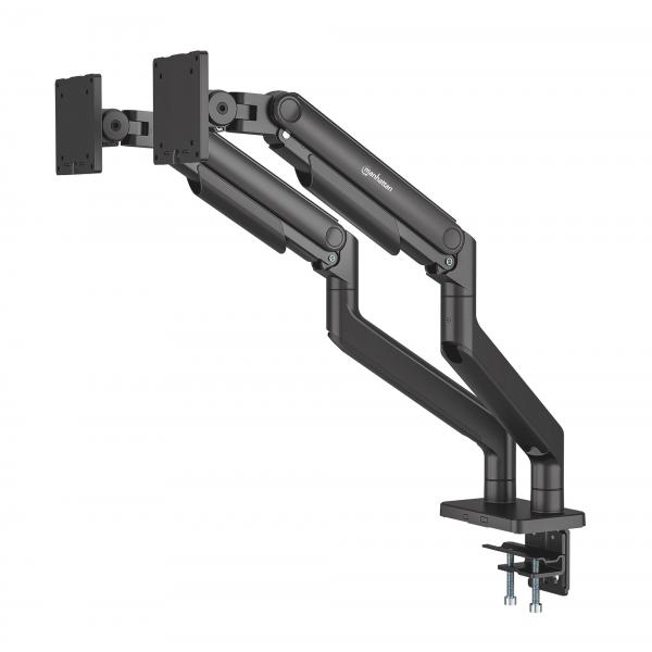 Manhattan 462587 Supporti a parete per TV 114,3 cm [45] Scrivania Nero (TV/MONITOR DESK MOUNT DUAL - SPRING FULL MOTION 45IN 100X100)