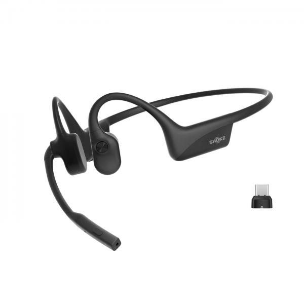 SHOKZ OpenComm2 UC 2025 Upgrade Auricolare Wireless A clip Ufficio Bluetooth Nero (SHOKZ OPENCOMM2 UC 2025 UPGRADE - HEADSET WITH NOISE CANCEL MIC D)