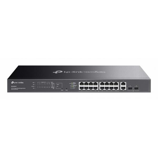 TP-Link Omada ES220GMP switch di rete Gestito L2 Gigabit Ethernet [10/100/1000] Supporto Power over Ethernet [PoE] Nero (TP-LINK OMADA 20PT GB EMAN SWT 16PT POE+)