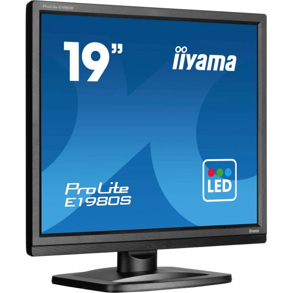 iiyama ProLite E1980S-B1 Monitor PC 48,3 cm [19] 1280 x 1024 Pixel VGA LED Nero (iiyama Prolite E1980S-B1 19' LED Monitor)