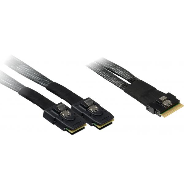 Inter-Tech 88885641 cavo Serial Attached SCSI [SAS] 0,75 m 24 Gbit/s Nero (Serial Attached Scsi [Sas] - Cable 0.75 M 24 Gbit/S Black - Warranty: 12M)