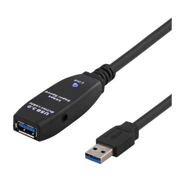 Deltaco USB3-1004 cavo USB USB 3.2 Gen 1 [3.1 Gen 1] 7 m USB A 5 Gbit/s Nero (DELTACO USB3-1004 - USB forl?ngerkabel)