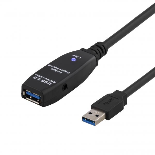 Deltaco USB3-1001 cavo USB USB 3.2 Gen 1 [3.1 Gen 1] 3 m USB A 5 Gbit/s Nero (DELTACO USB3-1001 - USB forl?ngerkabel)