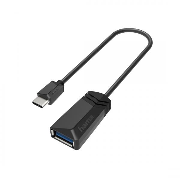 Hama Cavo USB Type C M / USB A F, USB 3.2 gen.1, 0,15 metri, nero (Hama 200312 USB-OTG-Adapter USB-C-Stec)