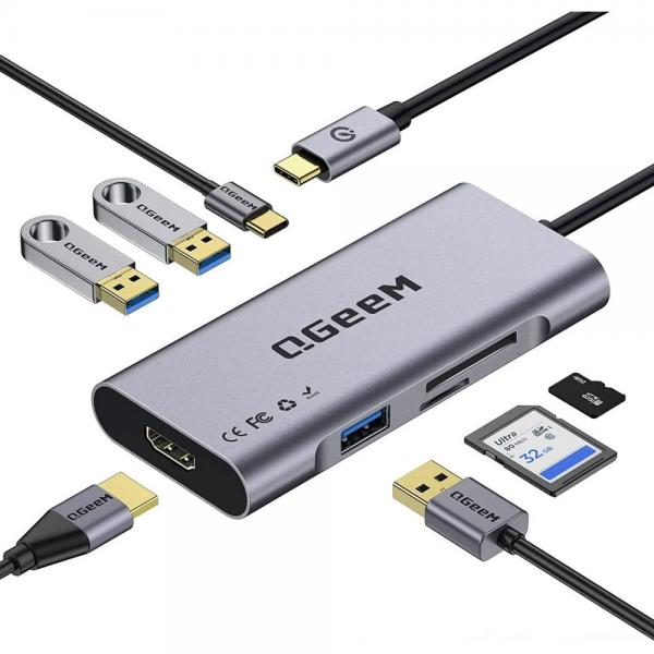Cablenet 40-4107 replicatore di porte e docking station per laptop Cablato USB 3.2 Gen 2 [3.1 Gen 2] Type-C Argento (CNL 7 IN 1 USB-C Dock)