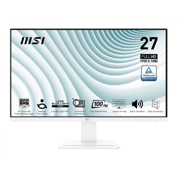 MSI Pro MP273AWDE Monitor PC 68,6 cm [27] 1920 x 1080 Pixel Full HD LCD Bianco (MSI MP273AWDE Business Monitor - FHD I)