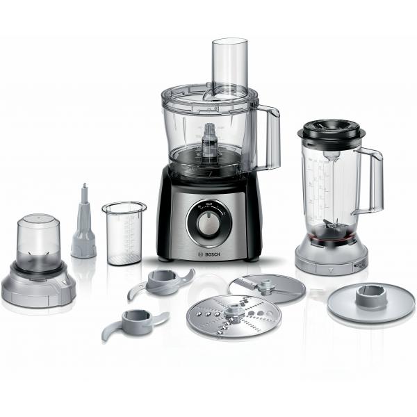 Bosch MCM3501M Food processor MultiTalent 3 800 W Nero, Inox spazzolato (Bosch MultiTalent 3 MCM3501M - k?kkenm)