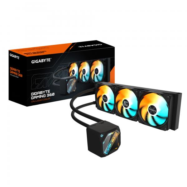 GIGABYTE GAMING 360 Raffreddamento Liquido per CPU - 3x120 mm Ventole ARGB, Meccanismo di bloccaggio a scorrimento, DAISY-CHAIN, Compatibile con Intel LGA 1851 e AMD AM5 (GIGABYTE GAMING 360 - proces