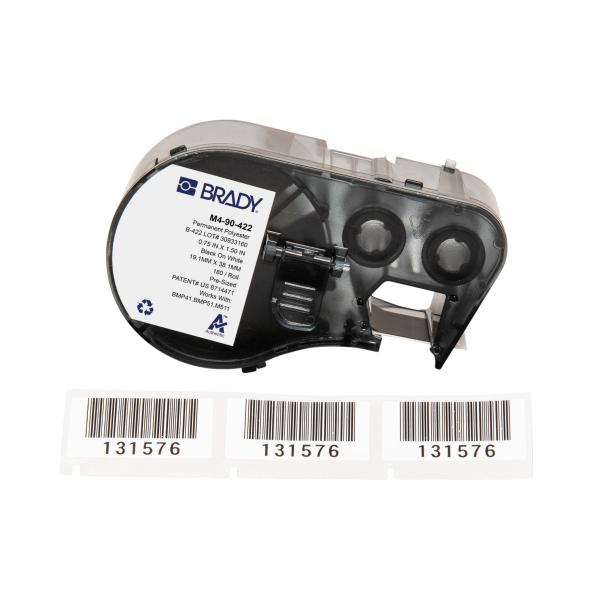 Brady M4-90-422 etichetta per stampante Nero, Bianco Etichetta per stampante autoadesiva (BMP41/BMP51/BMP53/M511 Label - Printer Labels)