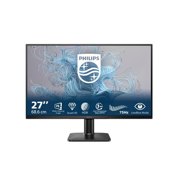 Philips Serie 1000 27E2N1500L/00 Monitor PC 68,6 cm [27] 2560 x 1440 Pixel Quad HD LED Nero (27IN WLED 2560X1440 16:9 1000:1 - 4MS HDMI DP)