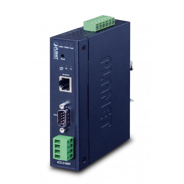 PLANET IP30 Industrial 1-Port server seriale (ICS-2100T - IP30 Industrial - 1-Port RS232/RS422/RS485 - Serial Device Server IP30 Industrial 1-Port, System, 32 x 87.8 x 135 mm, 392 g, - Warranty: 60M)