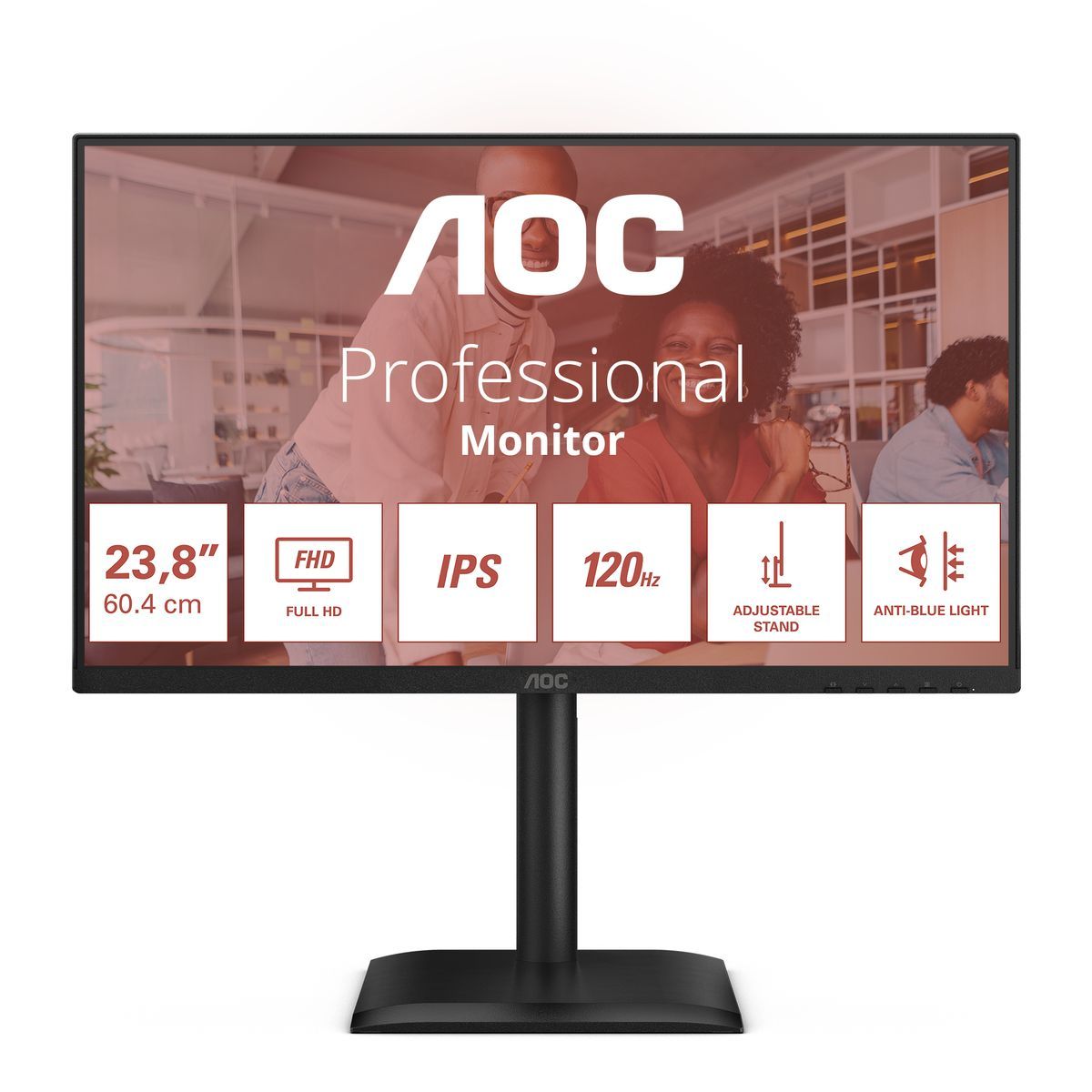 AOC 24E4U Monitor PC 60,5 cm [23.8] 1920 x 1080 Pixel Full HD LED Nero (24E4U - 24-IN FULL HD MONITOR H - 1920X1080 4MS120 HZ D-SUB HDMI 1)