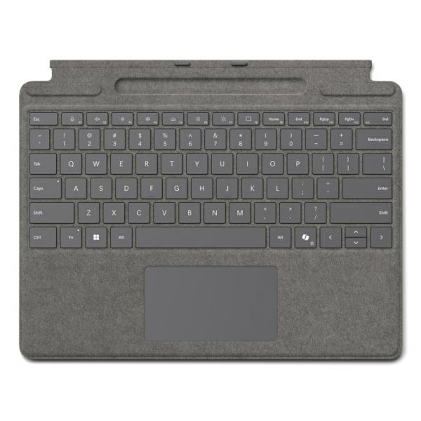 Microsoft 8XB-00197 tastiera per dispositivo mobile Microsoft Cover port Platino (Microsoft Surface Pro Signature Keyboa)