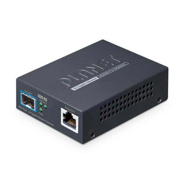 PLANET 10GBASE-T to 10GBASE-X SFP+ Media Converter Copper port - Converter - Kupferdraht convertitore multimediale di rete Modalità multipla, Modalità singola Nero (10GBASE-T to 10GBASE-X SFP+ - Medi