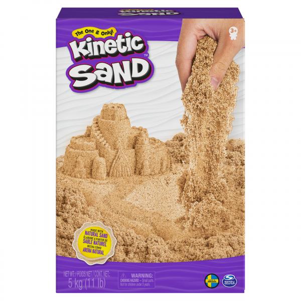 Kinetic Sand , 5 kg di Sabbia Naturale Marrone per Modellare e Creare, 3+ Anni (Kinetic Sand KNS RFL 5kg Brown Sand Bo)