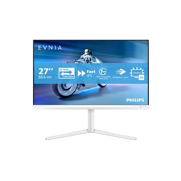 Philips Evnia 5000 Monitor PC 68,6 cm [27] 3840 x 2160 Pixel 4K Ultra HD LCD Bianco (Philips Evnia 5000 27M2N5901A - LED monitor - gaming - 27 - 3840 x 2160 4K UHD [2160p] @ 160 Hz - Fast IPS - 450 c