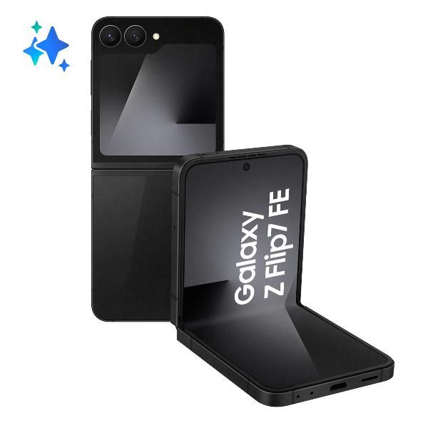 Samsung Galaxy Z Flip7 FE Smartphone AI, RAM 8GB, 256GB, Display 3,4 Super AMOLED/6,7 Dynamic AMOLED 2X, Fotocamera 50MP, Black (Samsung Galaxy Z Flip7 FE 17 cm [6.7])