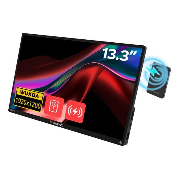 Verbatim 32087 TV e monitor portatile Nero 33,8 cm [13.3] 1920 x 1200 Pixel (Verbatim Portable 13.3 Touch Monitor ALU)