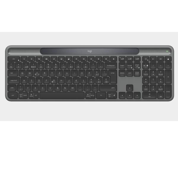 Logitech K980 Signature Slim Solar+ tastiera wireless Bluetooth (SLIM SOLAR+ KEYBOARD - GRAPHITE - ITA - MEDITER-412) - Versione Tedesca