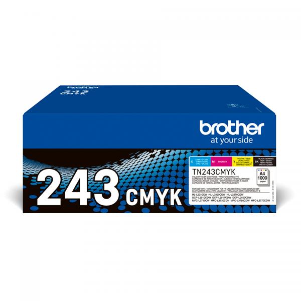 Brother TN-243CMYK cartuccia toner 1 pz Originale Nero, Ciano, Magenta, Giallo (Toner Cartridge 1 Pc[S] - Original Black, Cyan, - Magenta, Yellow - Warranty: 12M)