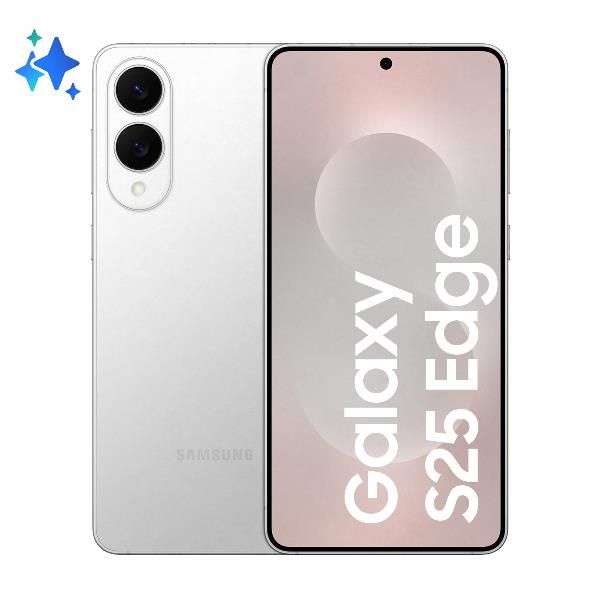Samsung Galaxy S25 Edge, Smartphone AI, Display 6.7'' QHD+ Dynamic AMOLED 2X, Fotocamera 200MP, RAM 12GB, 512GB, 3.900 mAh, Titanium Silver (Samsung Galaxy S25 Edge 5G 12/512GB Du)