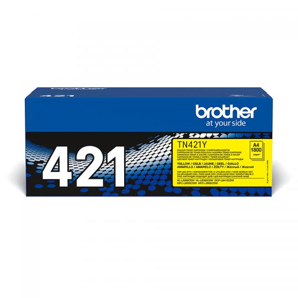 Brother TN-421Y cartuccia toner 1 pz Originale Giallo (Toner, Yellow Pages 1.800 - Warranty: 12M)
