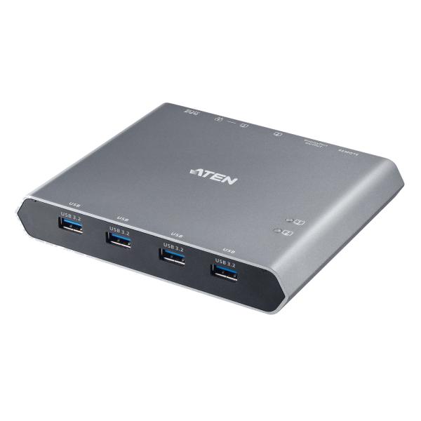 ATEN Interruttore Dock KVM a 2 porte 4K DisplayPort USB-C con passaggio di alimentazione (Aten 2-Port 4K USB-C KVM Dock Switch U)