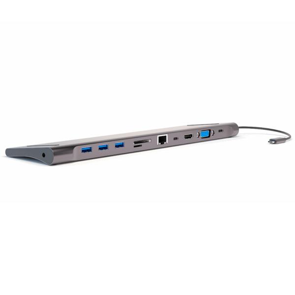 4smarts 11in1 USB 3.2 Gen 1 [3.1 Gen 1] Type-A + Type-C Grigio (4smarts 11in1 Hub Universal Tablet and Laptop Stand plus DeX-Modus grey)