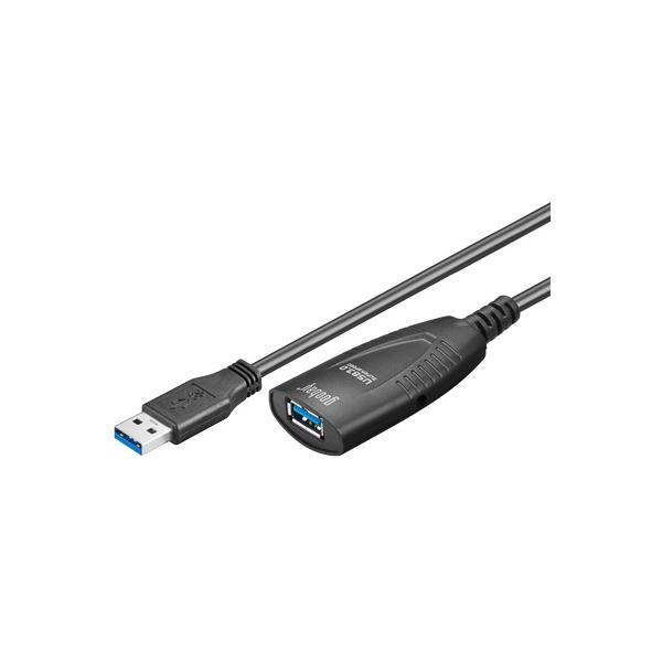 Goobay 5m USB 3.0 cavo USB USB 3.2 Gen 1 [3.1 Gen 1] USB A 5 Gbit/s Nero (goobay Cable Repeater USB 3.0 bk 5.0m)