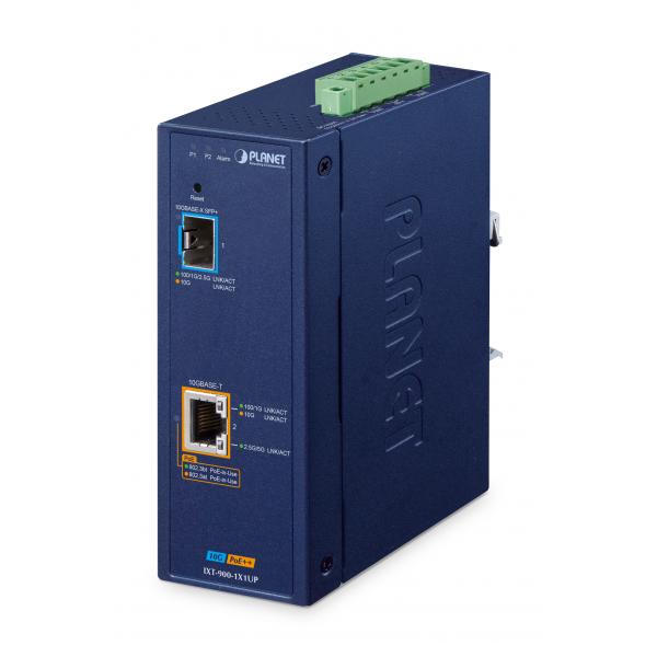 PLANET IXT-900-1X1UP convertitore multimediale di rete 10000 Mbit/s Blu (IP40 Industrial 1-Port - 10G/1GBASE-X SFP)