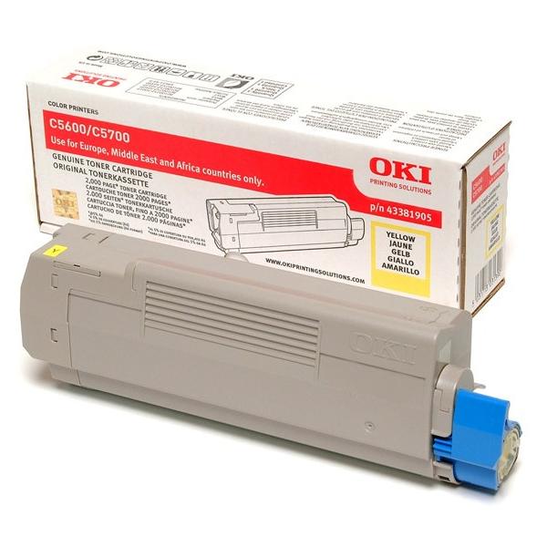 OKI 43381905 cartuccia toner 1 pz Originale Giallo (OKI - gul - original - tonerpatron)