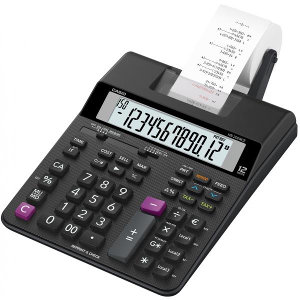Casio HR-200RCE calcolatrice Desktop Calcolatrice con stampa Nero (Casio HR-200RCE 2 Colour Print Calculator)
