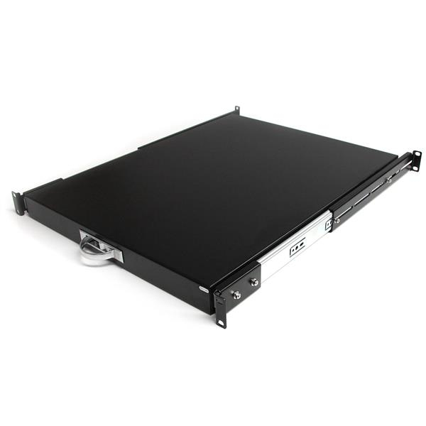 StarTech.com Ripiano 1U scorrevole per armadio server rack 19 - Cassetto estraibile/scorrevole con 55cm di profondità, Mensola in acciaio convertibile in cassetto (Startech 1U Sliding Server Rack Mou