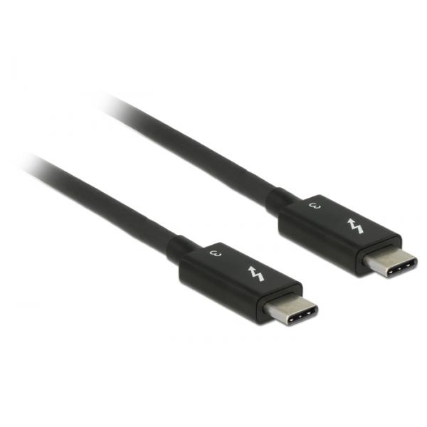DeLOCK 84844 cavo USB USB 3.2 Gen 2 [3.1 Gen 2] 0,5 m USB C 40 Gbit/s Nero (Delock Kabel Thunderbolt 3 USB-C St. > USB-C St. pass. 0,5m 5 A 40 Gb/s schwarz)