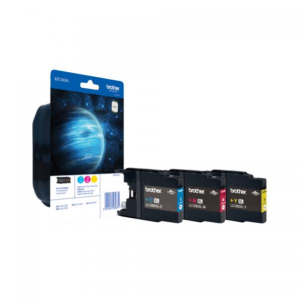 Brother LC-1280XLRBWBP cartuccia d'inchiostro 3 pz Originale Resa elevata [XL] Ciano, Magenta, Giallo (Brother LC1280XL Rainbow-Pack - 3 pakk)