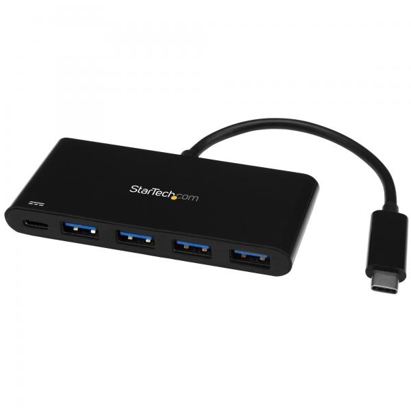 StarTech.com HB30C4AFPD hub di interfaccia USB 3.2 Gen 1 [3.1 Gen 1] Type-C 5000 Mbit/s Nero (4 PORT USB C HUB 60W CHARGING - EXPANSION HUB LAPTOP USBC DONGLE)