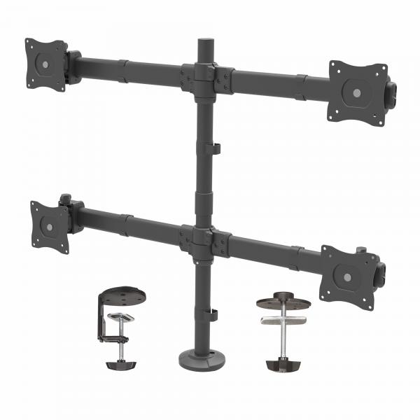StarTech.com Braccio Articolato da Scrivania per 4 Monitor - Supporto per 4 Schermi VESA fino a 27 - Struttura in Accaio (DESK MOUNT QUAD MONITOR ARM - ERGONOMIC VESA MOUNT STAND)