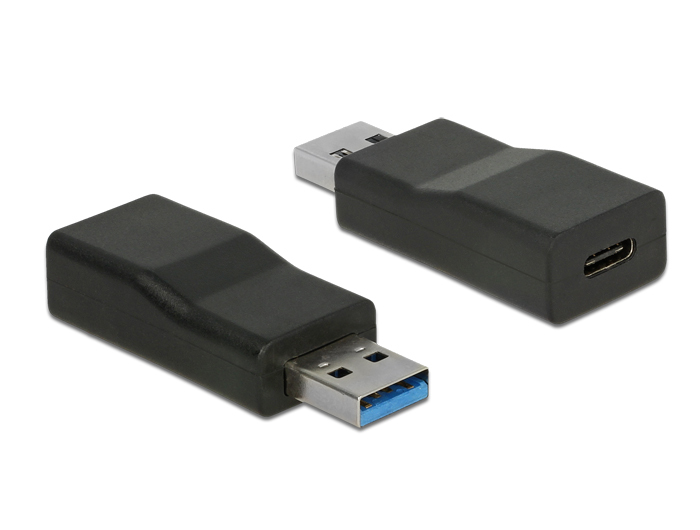 DeLOCK 65696 adattatore per inversione del genere dei cavi USB 3.1 Gen 2 Type-A USB 3.1 Gen 2 Type-C Nero (Delock - USB-adapter - USB Type A til)