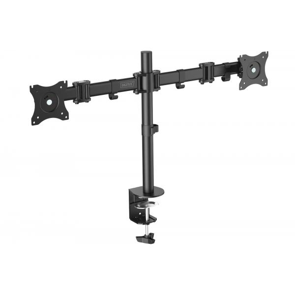 Digitus Supporto per doppio monitor, 2x 27, 2x 8 kg (DIGITUS DUAL MONITOR STAND CLAM - FOR MONITORS UP TO 69 CM [27IN])