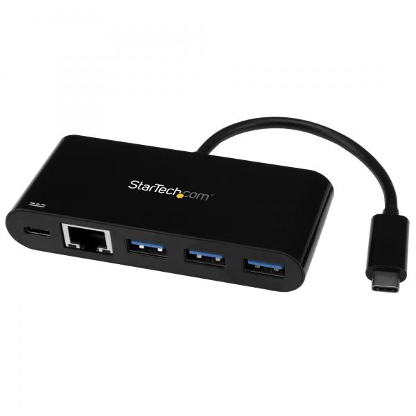 StarTech.com Adattatore di rete USB-C a Ethernet a 3 porte - Hub USB 3.0 con Power Delivery (USB C GIGABIT ETHERNET ADAPTER - 3-PORT USB HUB WITH PD DONGLE)