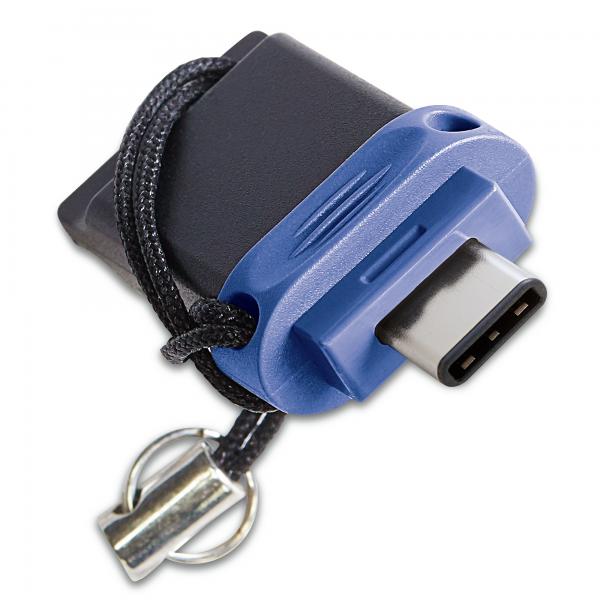 Verbatim Dual - Memoria USB 3.0 da 64 GB - USB-C / USB-A - Blu (64GB Verbatim Store 'n' Go Dual USB 3.0/USB-C Flash Drive)