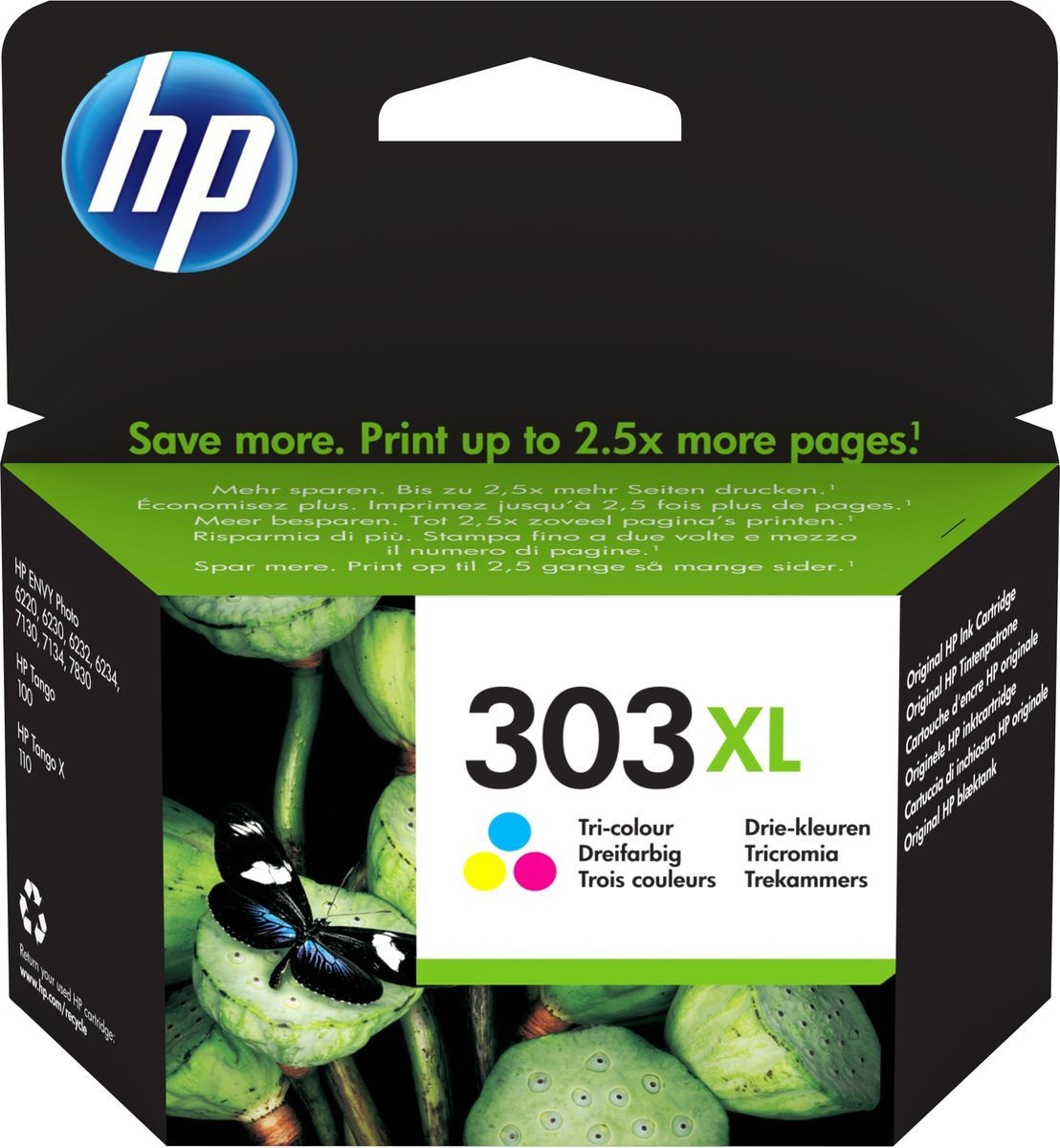 HP Cartuccia di inchiostro in tricromia originale ad alta capacità 303XL (HP 303XL - 10 ml - Alta resa - colore [ciano, magenta, giallo] - originale - cartuccia d'inchiostro - per ENVY Photo 62XX, Ph